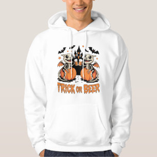 Trick or Beer Skeleton Dragons Halloween Hoodie