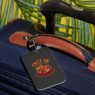 Trick Or Chocolate Halloween Pumpkin Witch Hat Can Luggage Tag