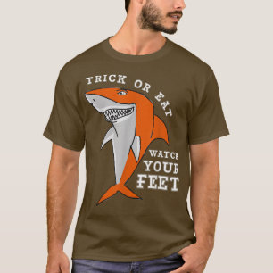 Trick Or Eat Lazy Halloween Costume Shark Animal  T-Shirt