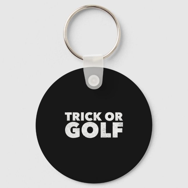 Trick Or Golf Funny Halloween Keychain (Front)