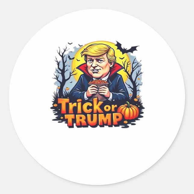 Trick Or Halloween Classic Round Sticker (Front)