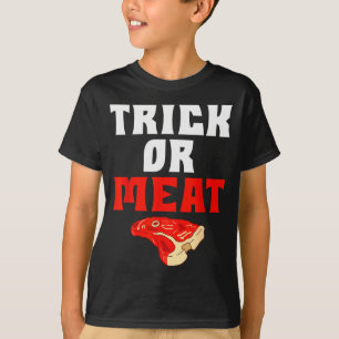Trick Or Meat Halloween Bbq Grill Funny Beef  T-Shirt