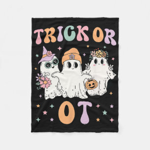 Trick Or Ot Occupational Therapy Therapist Hallowe Fleece Blanket