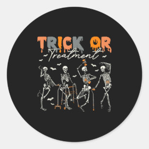 Trick Or Pt Physical Therapy Therast Halloween  Classic Round Sticker