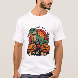 Trick Or Roar Rex Dinosaur Halloween Pumpkins T-Shirt