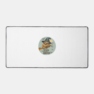 Trick or Sleep – Cute Witch Sloth Halloween Pun Ar Desk Mat