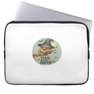 Trick or Sleep – Cute Witch Sloth Halloween Pun Ar Laptop Sleeve