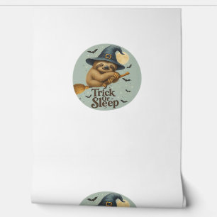 Trick or Sleep – Cute Witch Sloth Halloween Pun Ar Wallpaper
