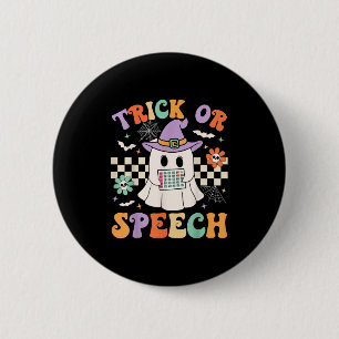 Trick Or Speech Halloween Slp Retro Speech Therapy 2 Inch Round Button