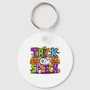 Trick Or Speech Halloween Teacher Ghost Men Women  Keychain