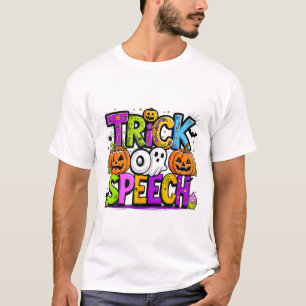 Trick Or Speech Halloween Teacher Ghost Men Women T-Shirt