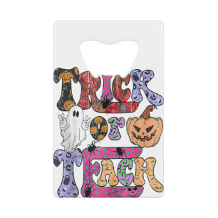 Trick or teach Bleached Rainbow teacher Halloween Credit Card Bottle Opener