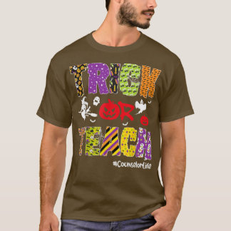 Trick Or Teach Counsellor Life Halloween Pumpkin S T-Shirt