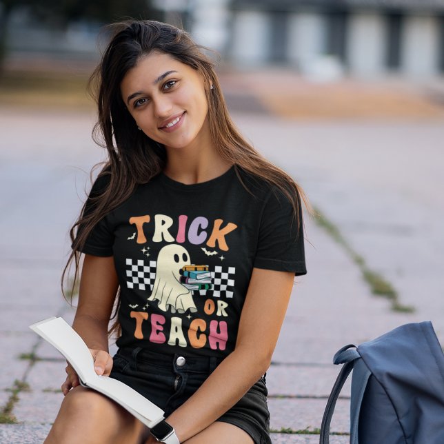 Trick or Teach Funny Halloween Teacher T-Shirt (Creator Uploaded)