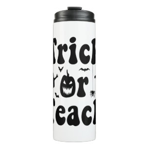Trick Or Teach Funny Rainbow Halloween Teacher Thermal Tumbler