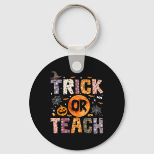 Trick Or Teach Funny Teachers Halloween Ghost  Keychain