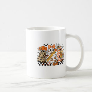 Trick Or Teach Ghost Teacher Halloween Retro Cherr Coffee Mug