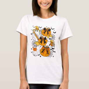 Trick Or Teach Ghost Teacher Halloween Retro Flora T-Shirt