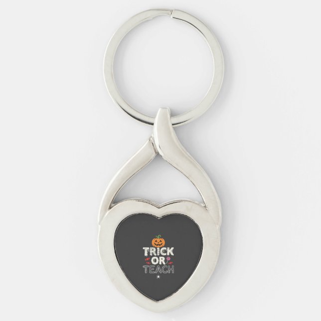Trick or Teach Halloween Teacher Design (2)_1 Keychain (Front)