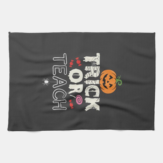 Trick or Teach Halloween Teacher Design (2)_1 Kitchen Towel (Horizontal)