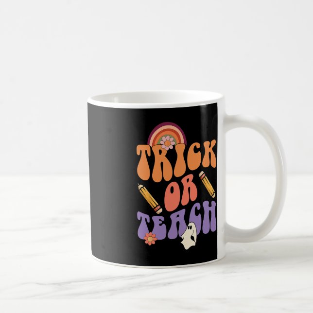Trick Or Teach Retro Fall Halloween Costumes Teach Coffee Mug (Right)
