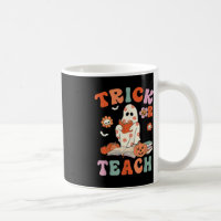 Trick Or Teach Retro Groovy Floral Ghost Teacher H