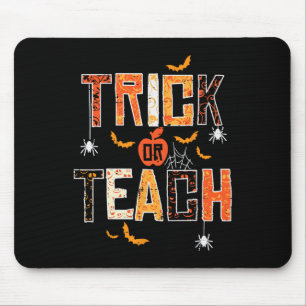 Trick Or Teach Retro Halloween Teacher Women Men C Mouse Pad