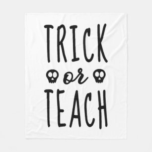 Trick or Teach Shirt, Halloween Teacher Shirt Fleece Blanket