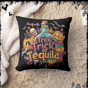 Trick or Tequila   ExDesigner   Halloween Throw Pillow
