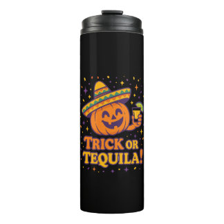 Trick or Tequila – Funny Halloween Pumpkin Party Thermal Tumbler