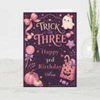 Trick or Three Birthday Card