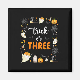 Trick Or Three Birthday Party 3rd Birthday Spooky  Magnet