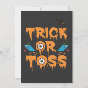 Trick or Toss Funny Spooky Halloween Cornhole Gift Invitation