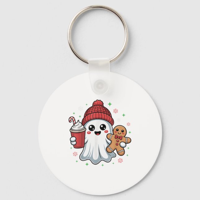 Trick Or Trash Funny Raccoon Halloween Ghost Costu Keychain (Front)