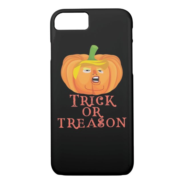 Trick Or Treason Halloween Impeach Trumpkin Design Case-Mate iPhone Case (Back)