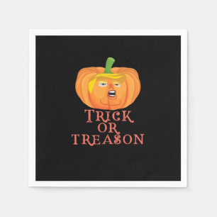 Trick Or Treason Halloween Impeach Trumpkin Design Napkin
