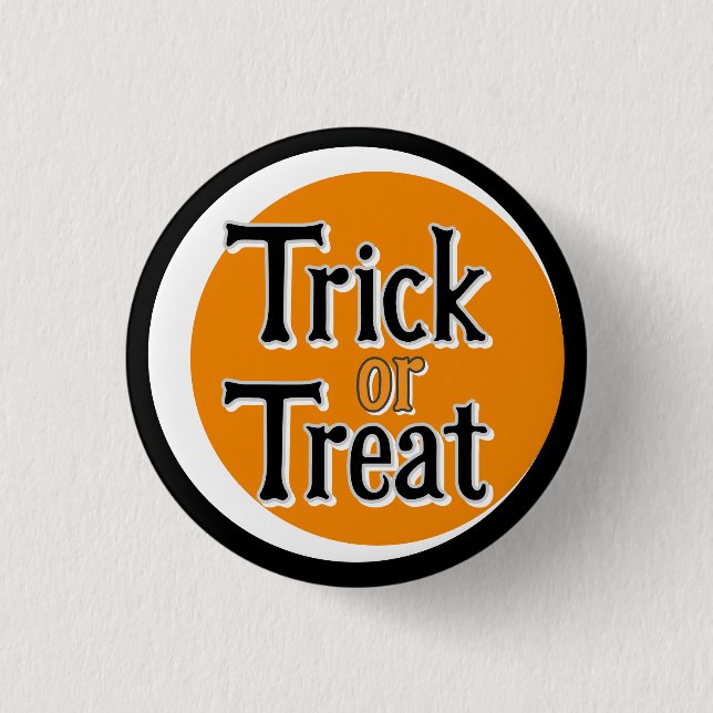 trick or treat 1 inch round button (Front)