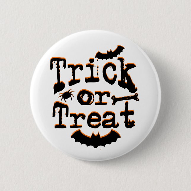 trick or treat 2 inch round button (Front)
