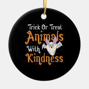 Trick Or Treat Animals With Kindness Ceramic Ornament