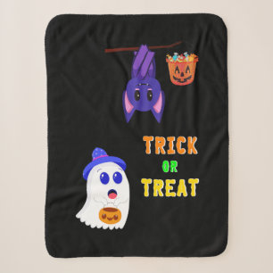 Trick Or Treat Bats Candy 31 UK October Halloween Sherpa Blanket