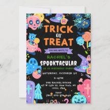 Trick or Treat Birthday, Halloween Birthday,Spooky