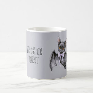 Trick or Treat Black Bat  Coffee Mug