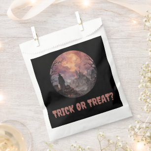 Trick or Treat?   Black Halloween Candy Favour Bag