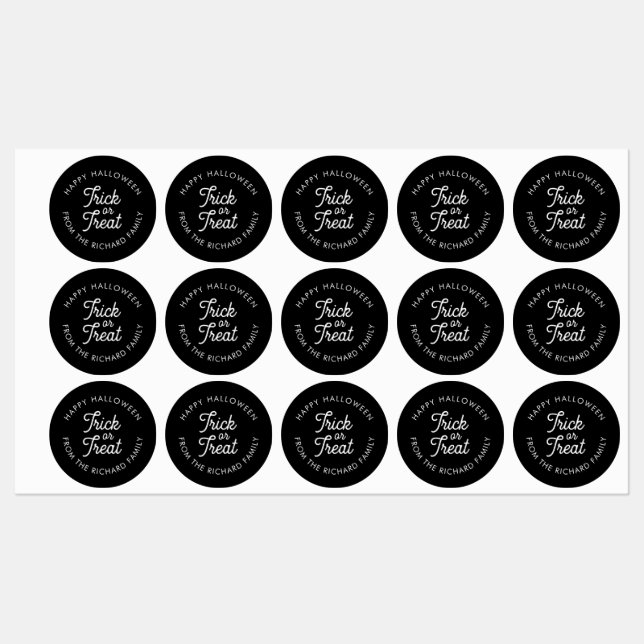 Trick or Treat Black White Halloween Personalized  (Sheet)