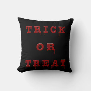 Trick or Treat  Bloody Version Throw Pillow