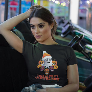 Trick or Treat Boo Funny Quote Halloween Party T-Shirt