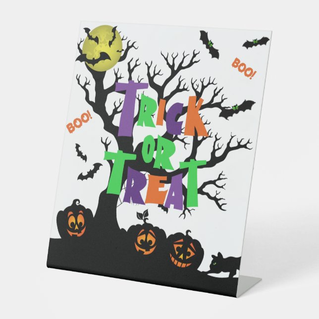 Trick Or Treat Boo Pedestal Sign (Front)