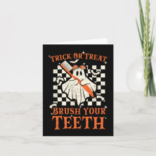 Trick Or Treat Brush Your Teeth Dentist Halloween  Card
