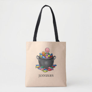 Trick or Treat Candy Cauldron Tote Bag