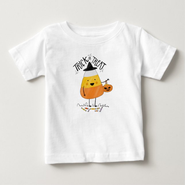 Trick or Treat Candy Corn Halloween | Ruffle Tee (Front)